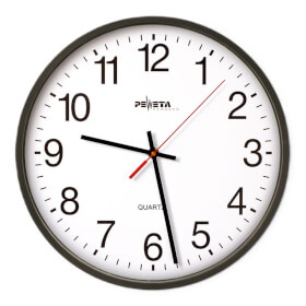 Peweta Quarzuhr Kunststoffgehäuse 25 cm Ziffernblatt mit arabischen Zahlen, geräuschloses Uhrwerk (kein Ticken)