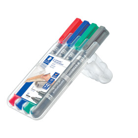 Staedtler Lumocolor Permanent Marker duo 348 Set 1 Spitzen, wisch- und wasserfest, Nachfüllbar