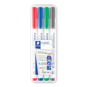 Staedtler Lumocolor Whiteboardstift 301 Set abwischbar von Whiteboards und Flächen wie Glas und Porzellan