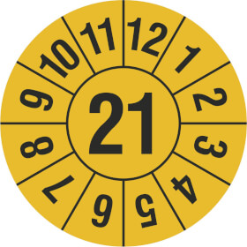 Prüfplakette Jahresplakette mit 2-stelliger Jahreszahl