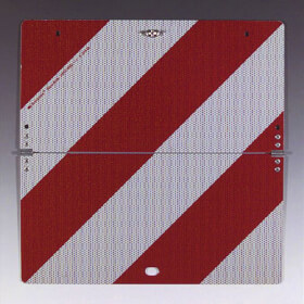 Nachtparktafel mit Bauartgenehmigung, klappbar Aluminium 2 mm, Vorderseite Reflexfolie rot/weiß