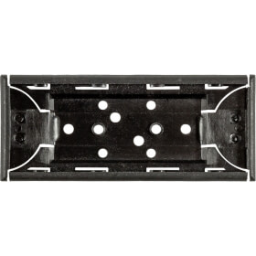 Kennflex Schilderträger aus PBT-Kunststoff mit seitlich integrierten Endkappen, schwarz,