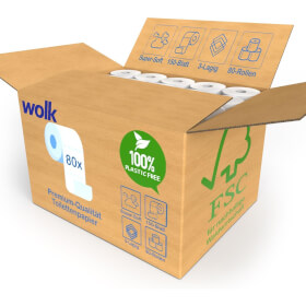 wolk Toilettenpapier BULK - Verpackung 3 - lagig, 80 Rollen à 150 Blatt