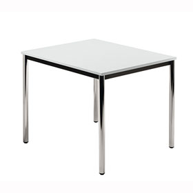 Büroeinrichtungen Besprechungstisch Tischplatte: Lichtgrau, umlaufender Stahlrahmen, Rahmen schwarz,